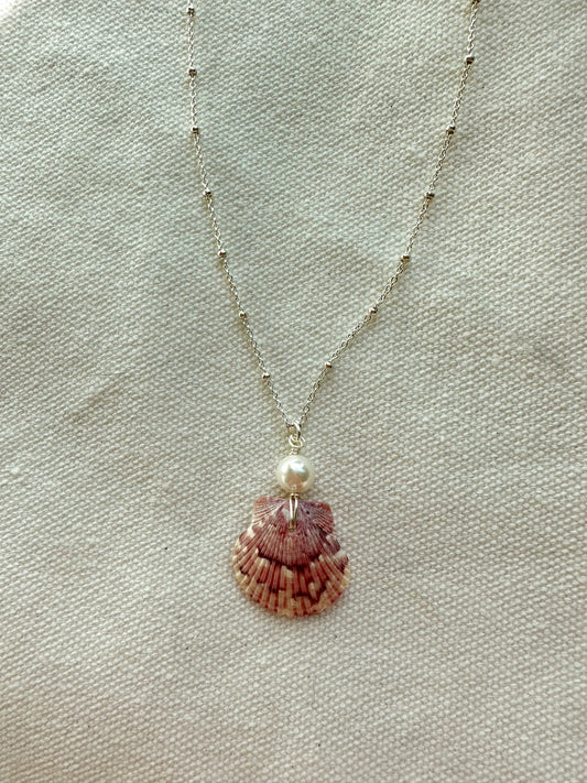 The Bahamas Silver Calico Shell Necklace