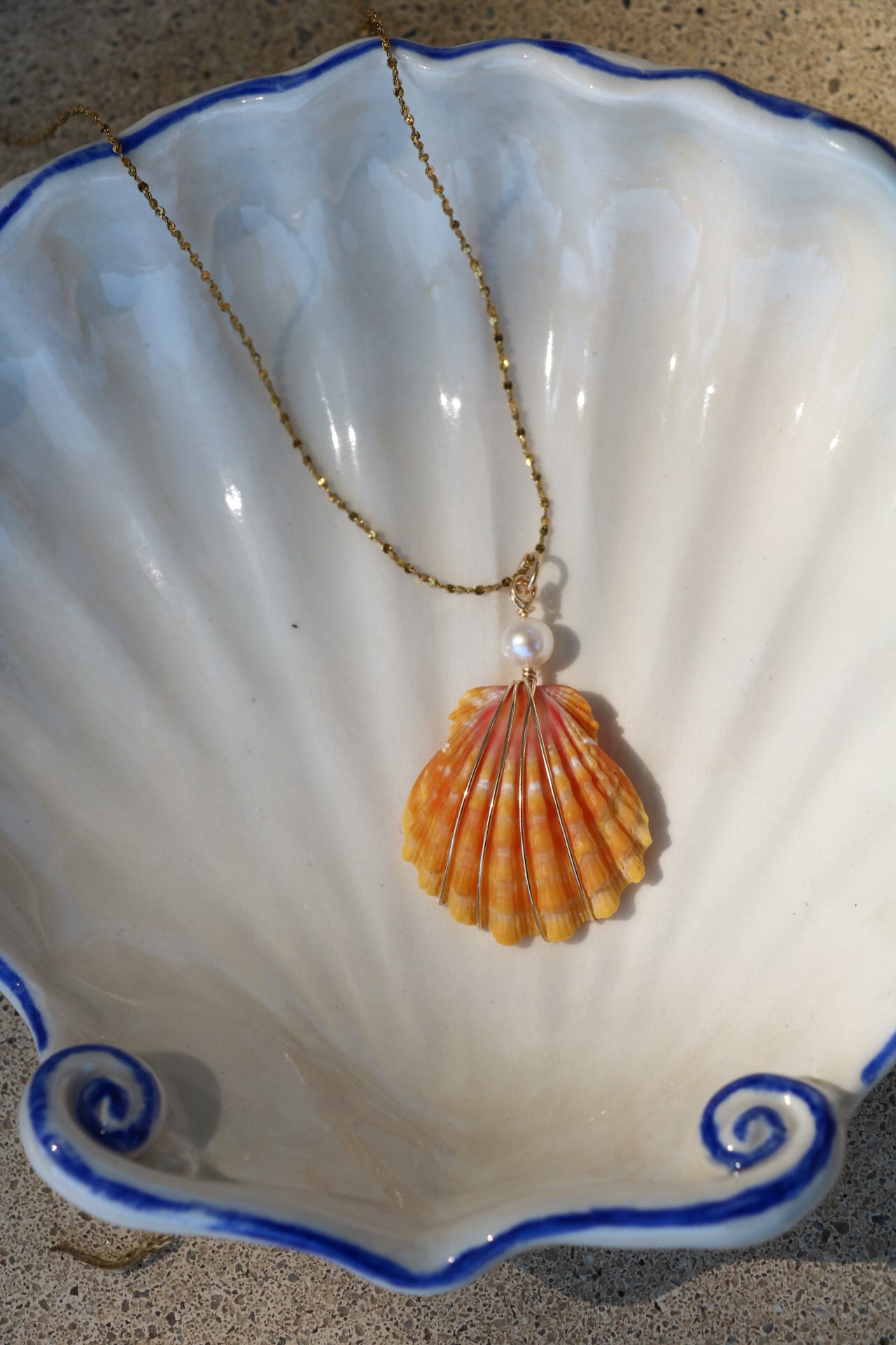 Sunrise Shell Gold Necklace