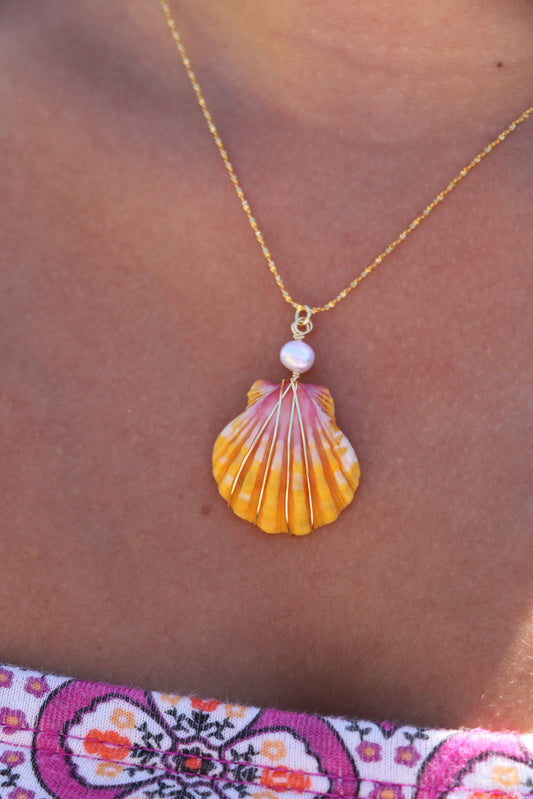 Sunrise Shell Gold Pendant #1