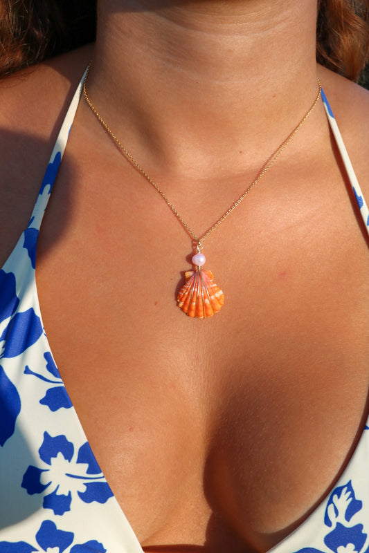 Gold Sunrise Shell Necklace #1