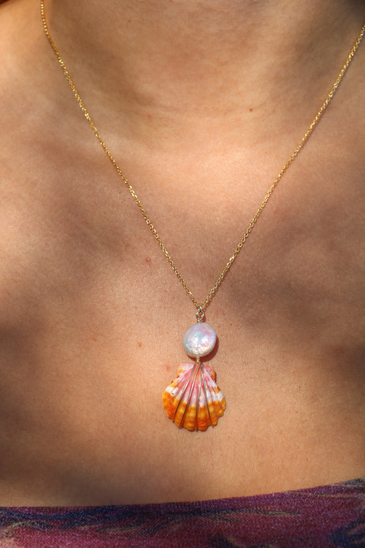 Gold Sunrise Shell Necklace