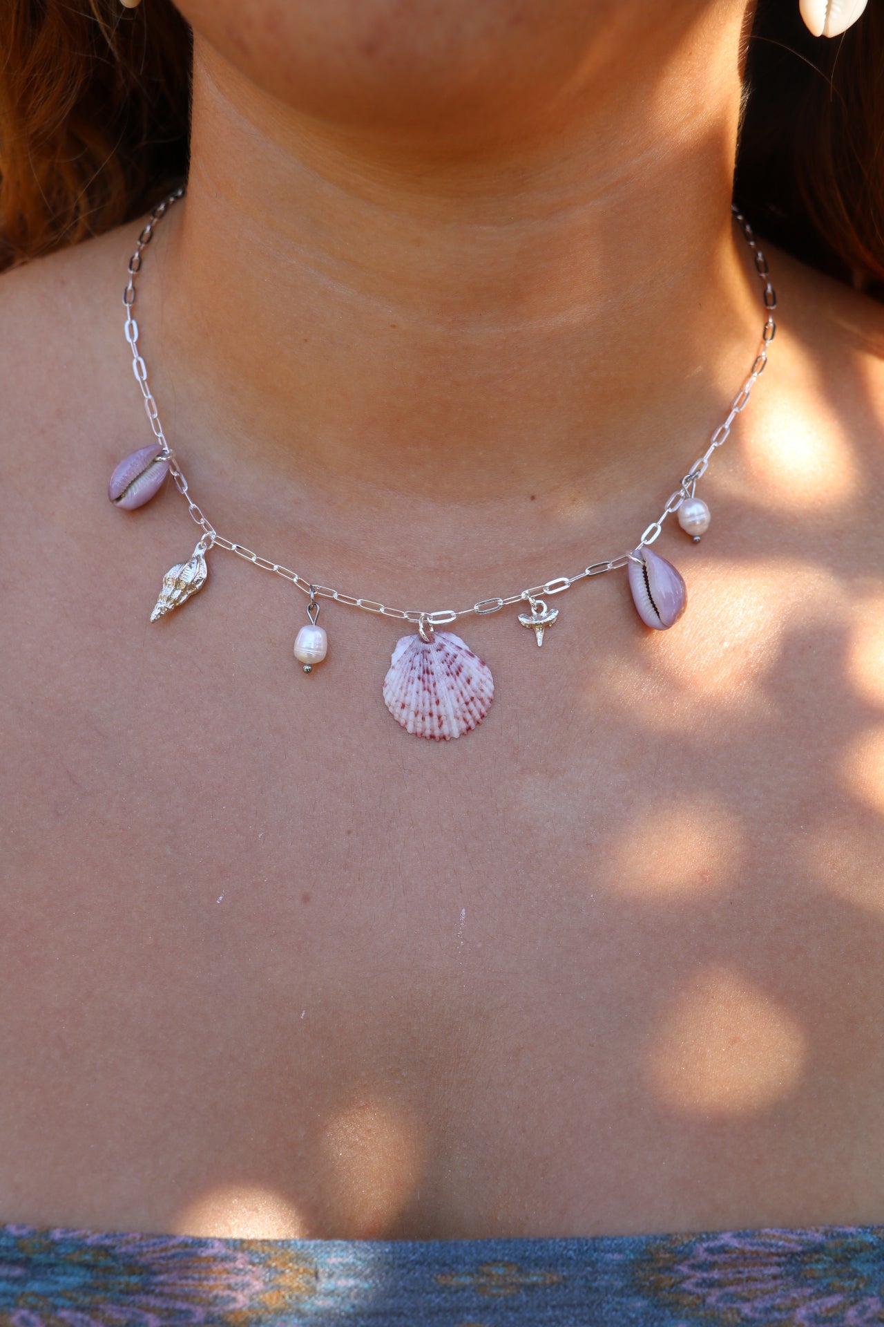 The Asali Silver Calico Shell Charm Necklace