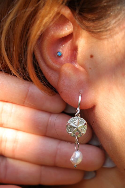 The Laie Silver Sand Dollar Hoops