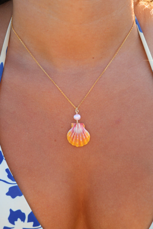 Gold Sunrise Shell Necklace #2