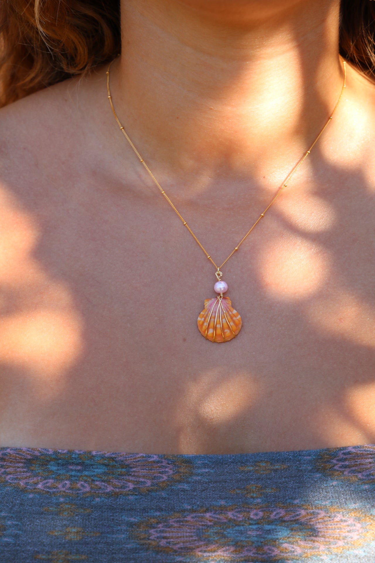 Gold Sunrise Shell Necklace #2