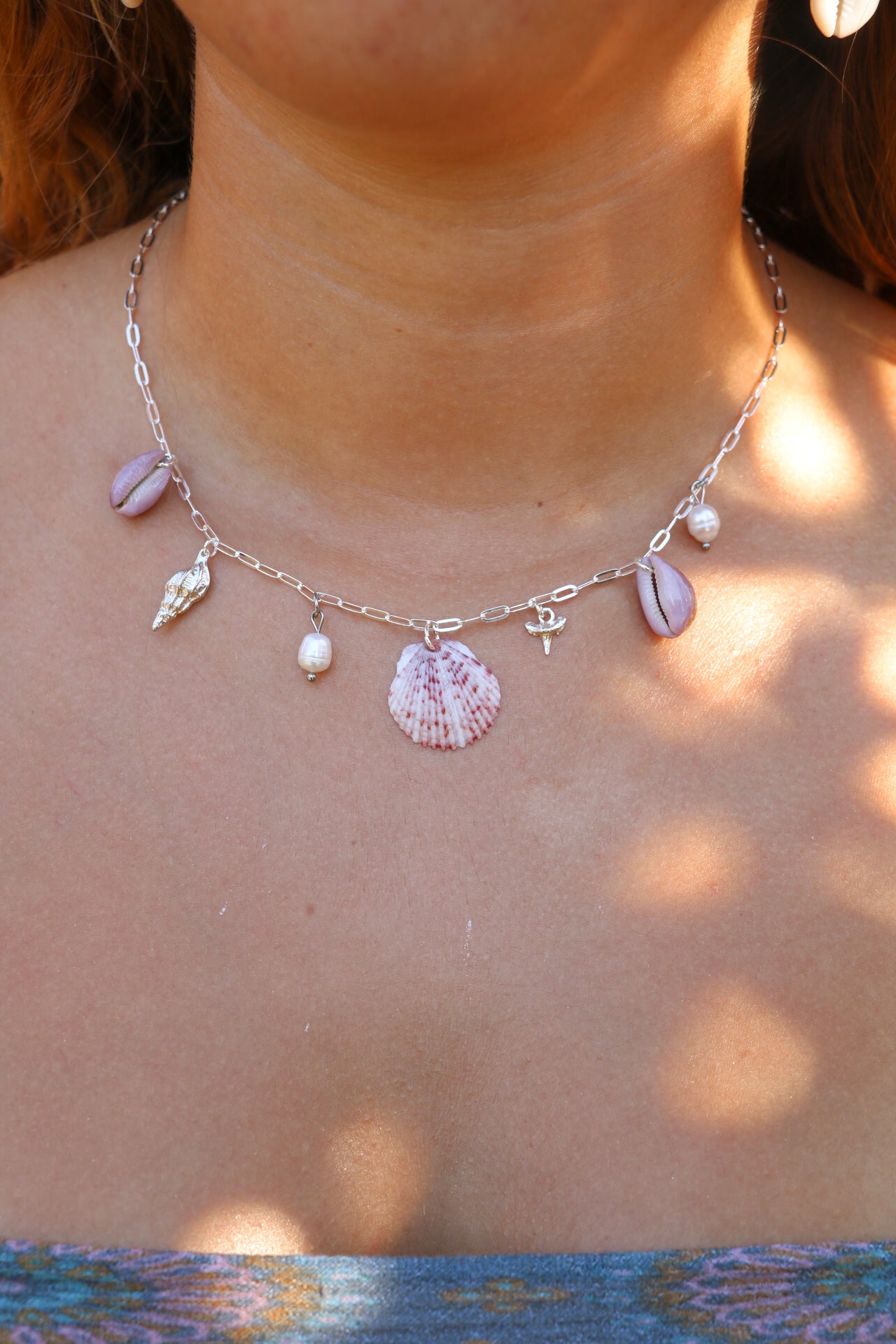 The Asali Silver Calico Shell Charm Necklace