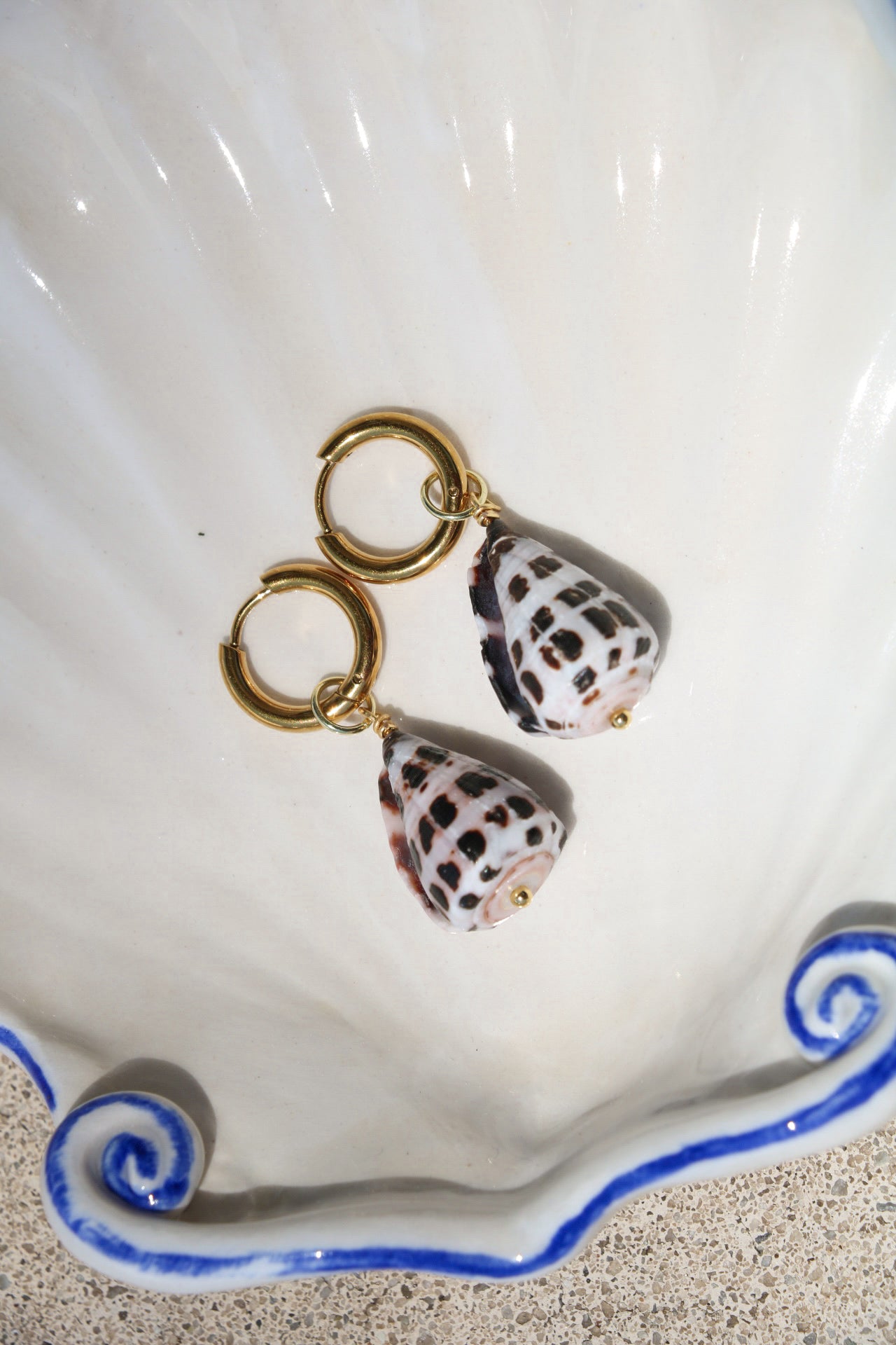 Baby Hebrew Shell Hoops