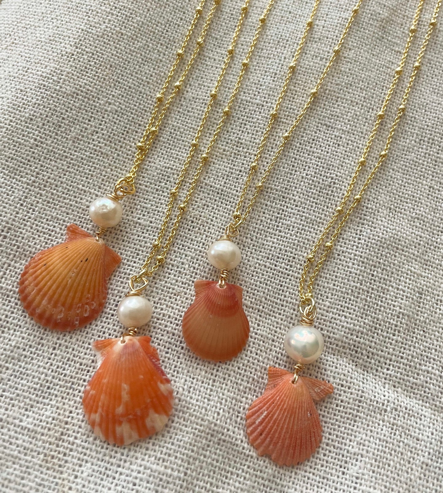 Key Largo Orange Calico Shell Necklace